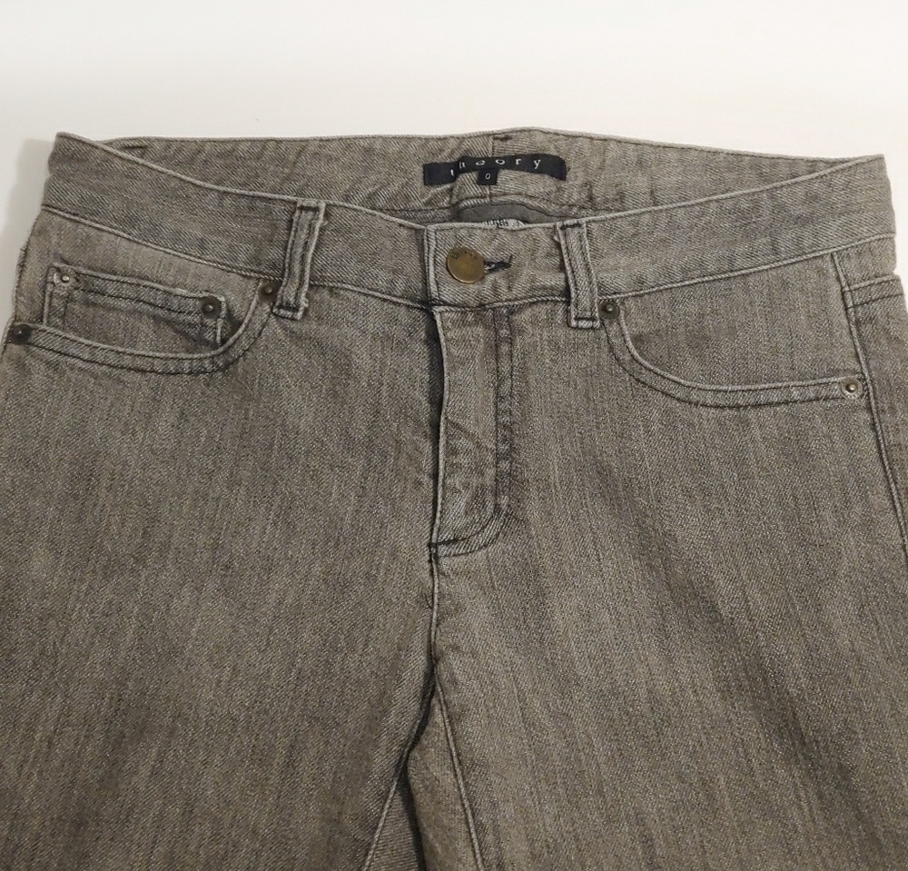 Theory Women's Gray Straight-Leg Jeans Size 0